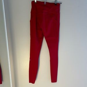 Red fast and free 25 inseam lululemon leggings